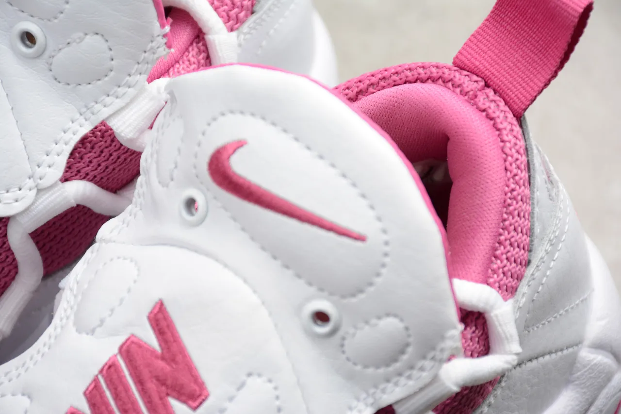 Nike Air More Uptempo White Pink Lifestyle Sneakers 5