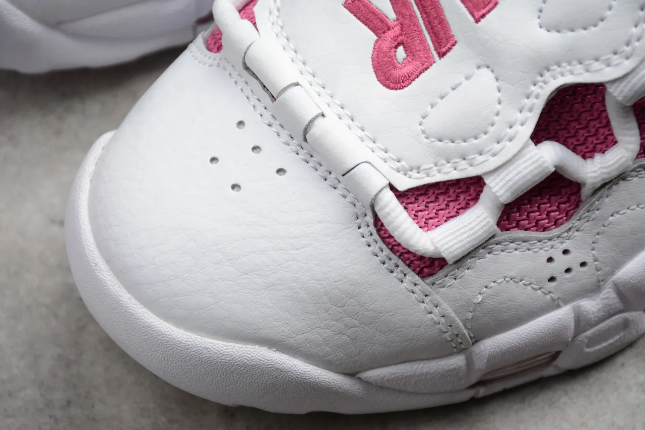 Nike Air More Uptempo White Pink Lifestyle Sneakers 7