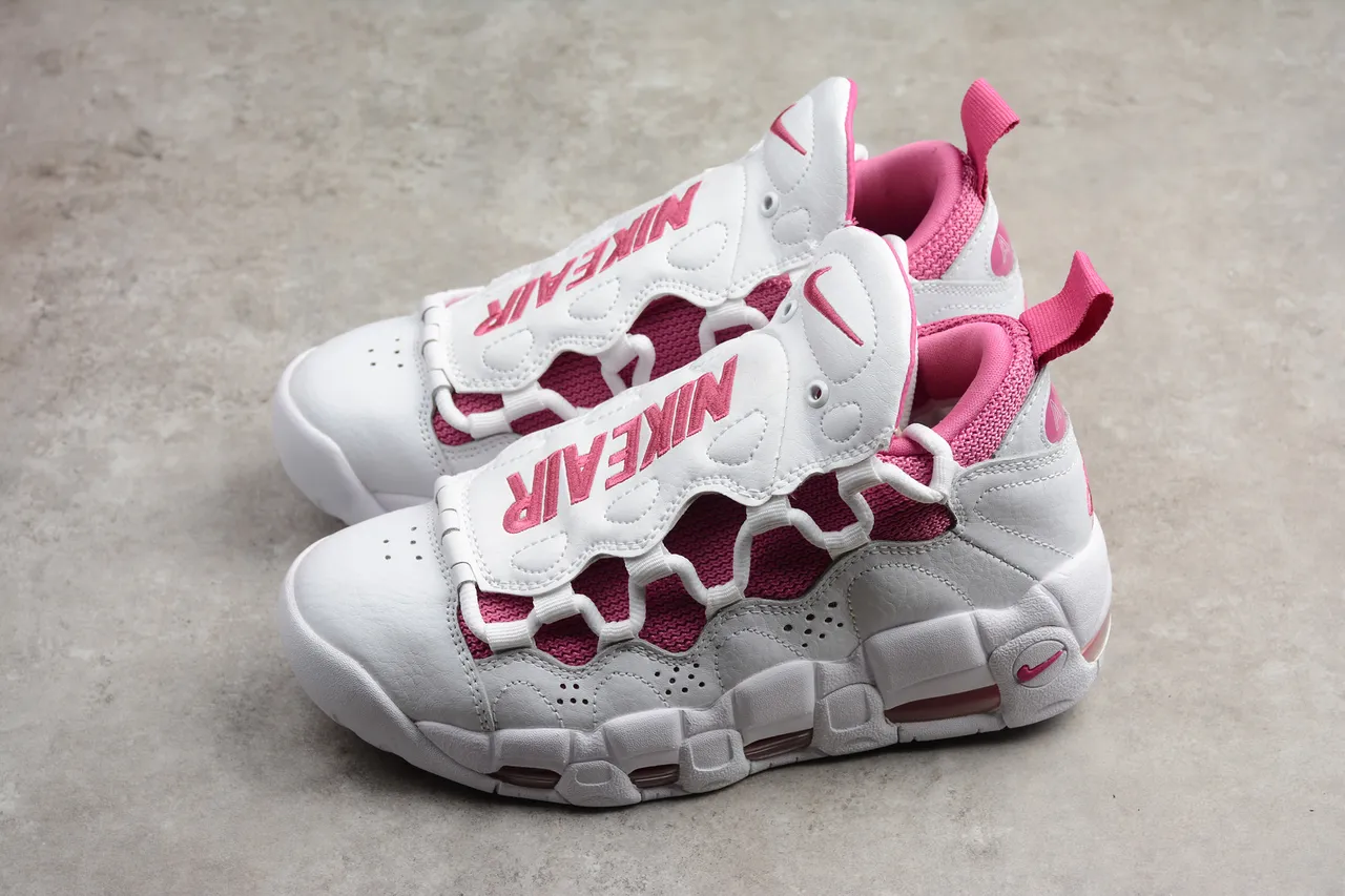 Nike Air More Uptempo White Pink Lifestyle Sneakers 8
