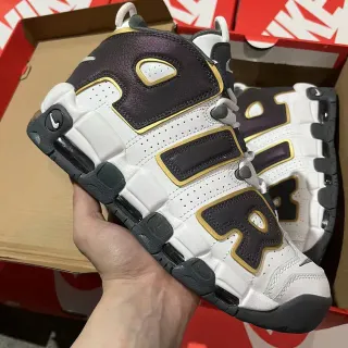 Nike Air More Uptempo White Purple Gold Basketball Shoes