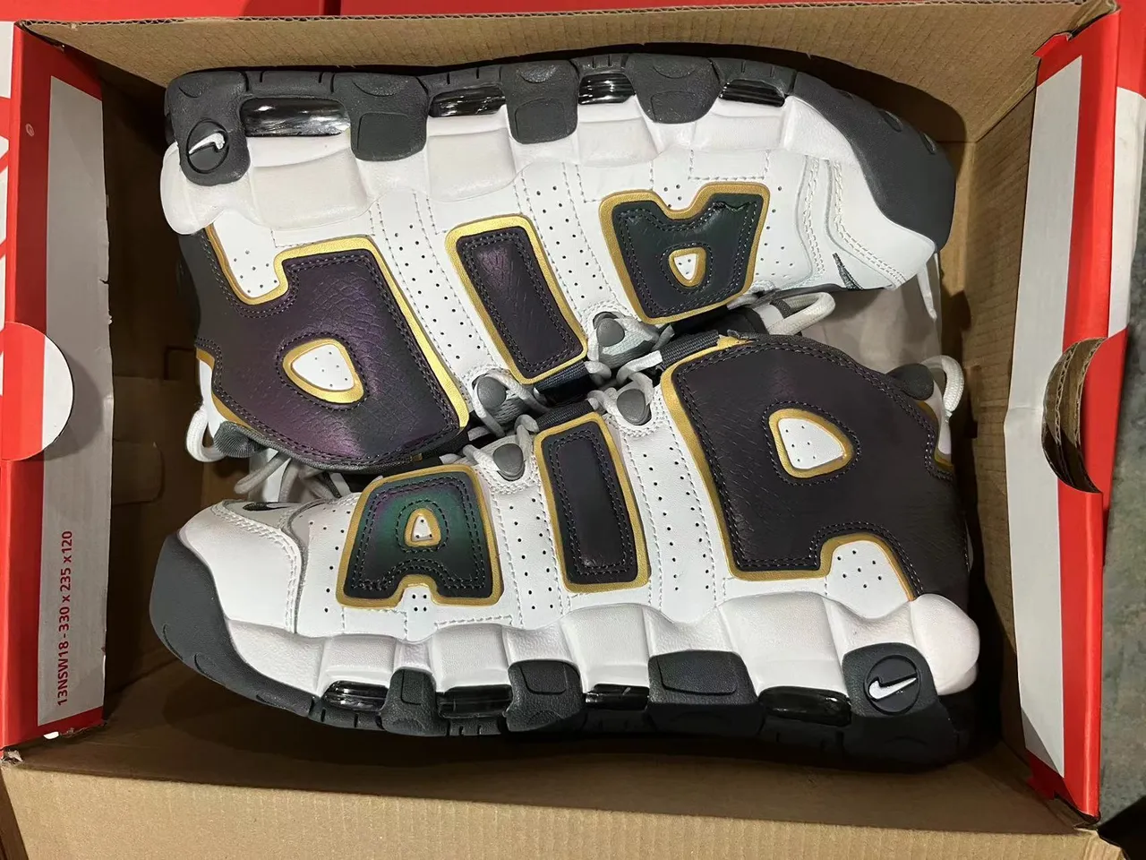 Nike Air More Uptempo White Purple Gold Basketball Shoes 6
