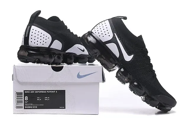 Nike Air VaporMax Flyknit Black and White Lifestyle Sneakers 2