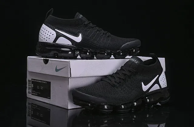Nike Air VaporMax Flyknit Black and White Lifestyle Sneakers 10