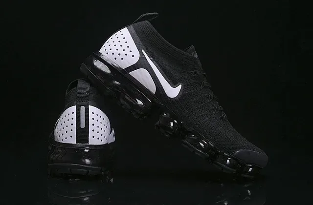 Nike Air VaporMax Flyknit Black and White Lifestyle Sneakers 13