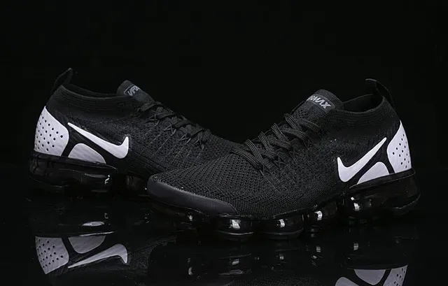 Nike Air VaporMax Flyknit Black and White Lifestyle Sneakers 14