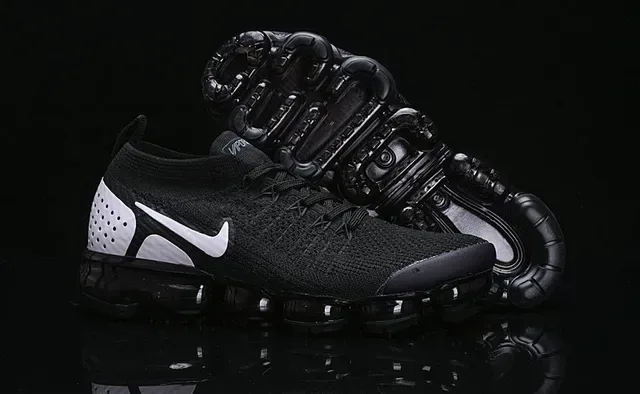 Nike Air VaporMax Flyknit Black and White Lifestyle Sneakers 15