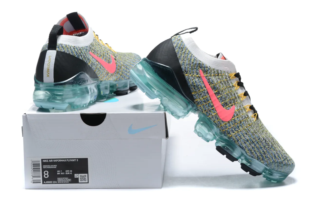 Nike Air VaporMax Flyknit Multicolor Knit Lifestyle Sneakers 8