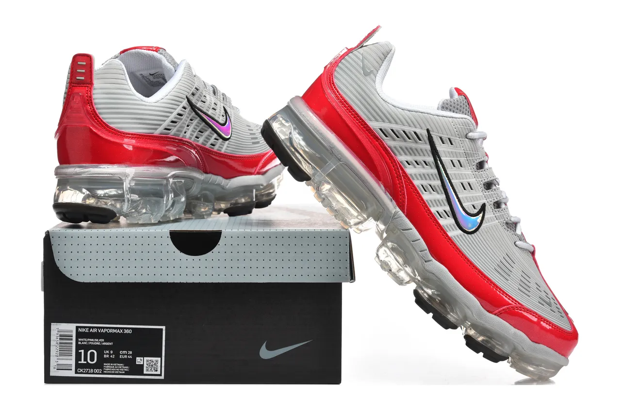 Nike Air VaporMax Plus Gray Red Translucent Lifestyle Sneakers 8