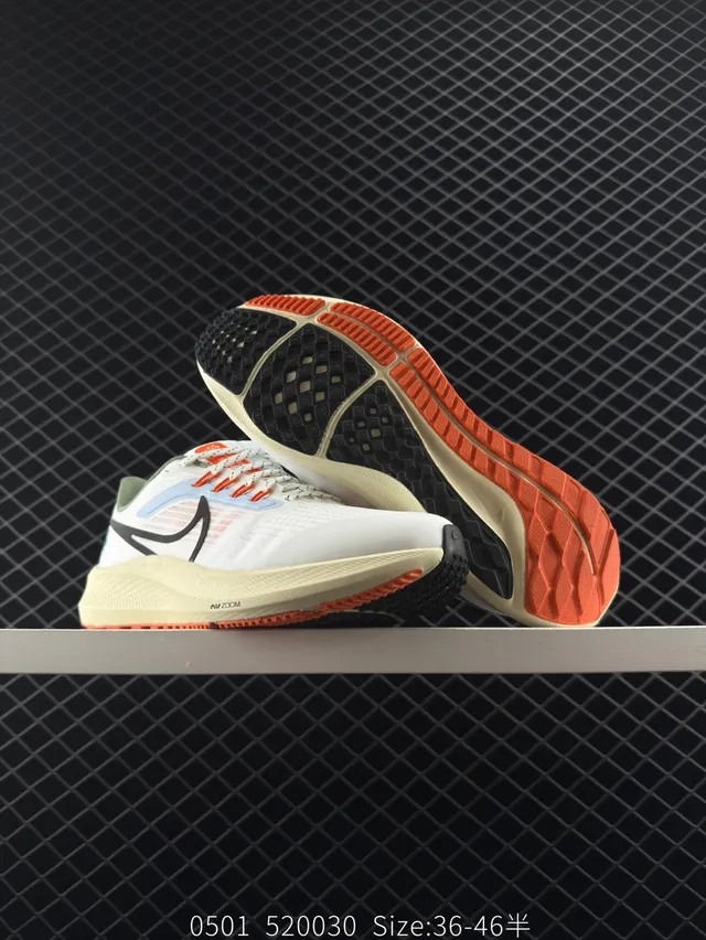 Nike Air Zoom Pegasus 39 blanco negro naranja zapatos de correr 5