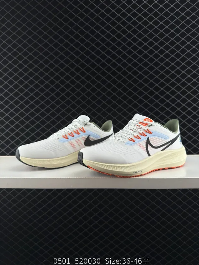 Nike Air Zoom Pegasus 39 blanco negro naranja zapatos de correr 6