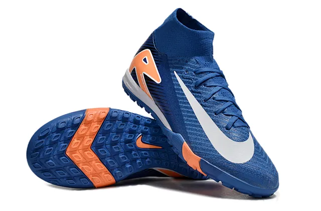 Nike Air Zoom bleu royal et orange chaussures de football turf 2