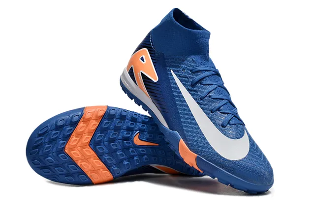 Nike Air Zoom bleu royal et orange chaussures de football turf 4