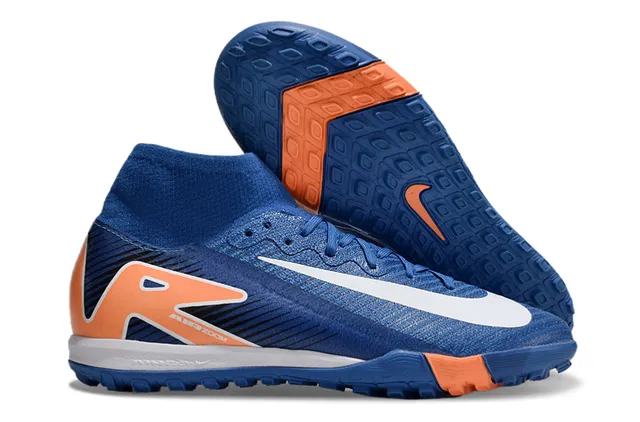 Nike Air Zoom bleu royal et orange chaussures de football turf 6
