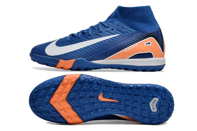 Nike Air Zoom bleu royal et orange chaussures de football turf 7