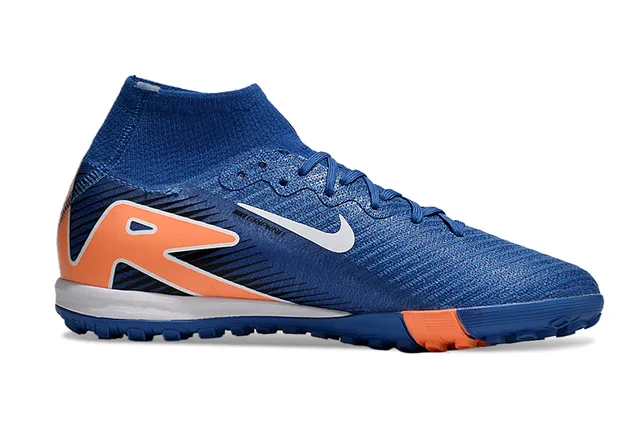 Nike Air Zoom bleu royal et orange chaussures de football turf 9