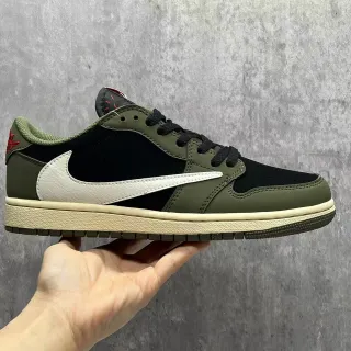 Nike Army Green Black Low-Top Silhouette Oversized White Swoosh Lifestyle Sneakers