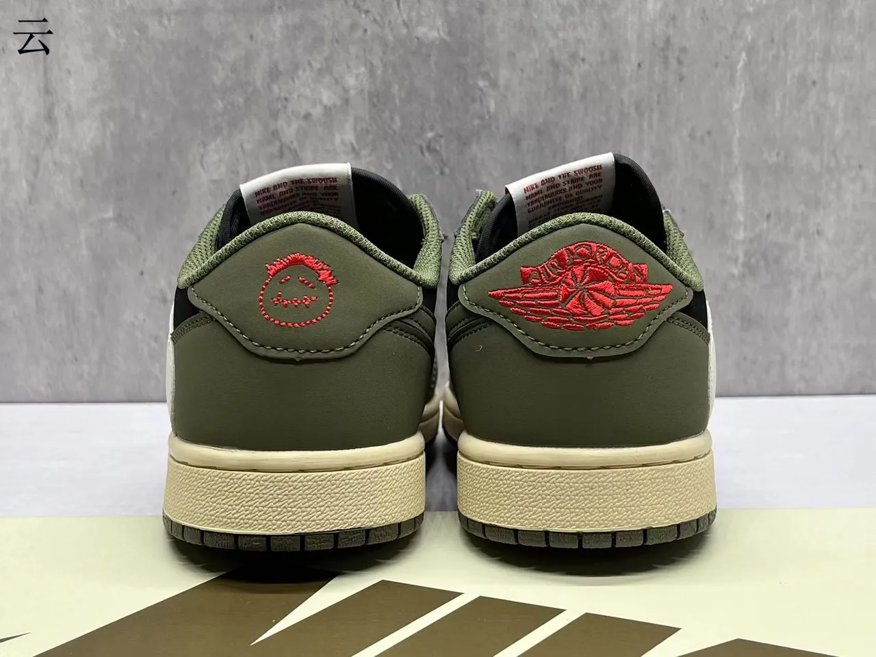 Nike Army Green Black Low-Top Silhouette Oversized White Swoosh Lifestyle Sneakers 6