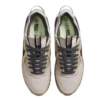 Nike Beige Black Low-Top Mesh-and-Synthetic Overlay Lifestyle Sneakers 4