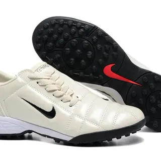 Nike Beige Black Quilted Synthetic Upper Low-Cut Sole Turf Soccer Shoes