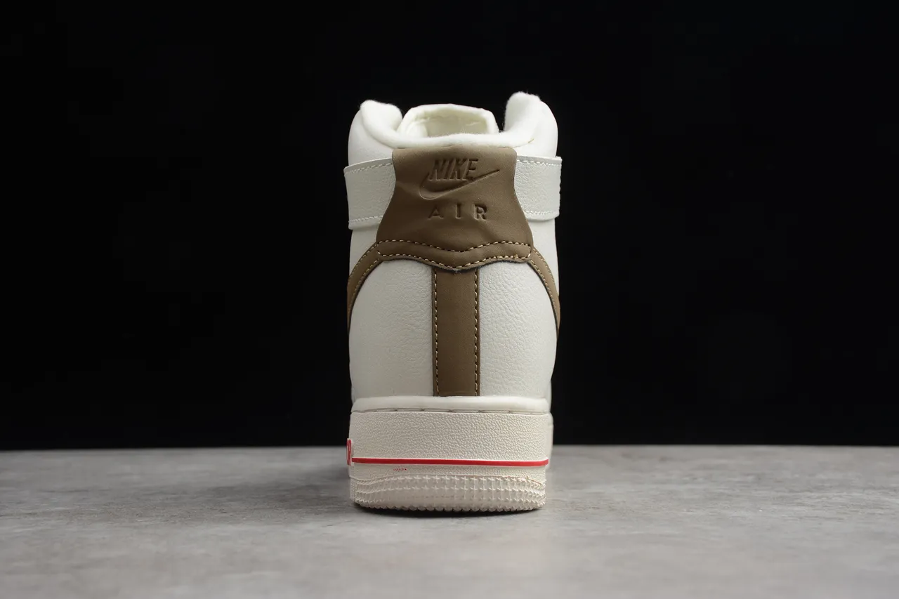 Nike Beige Brown High-Top Leather Upper Lifestyle Sneakers 2