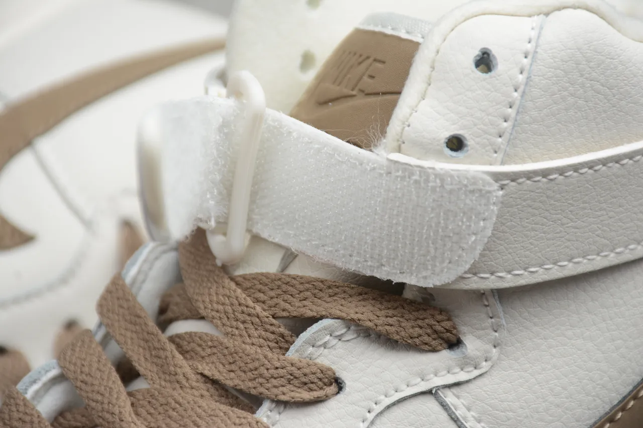 Nike Beige Brown High-Top Leather Upper Lifestyle Sneakers 12