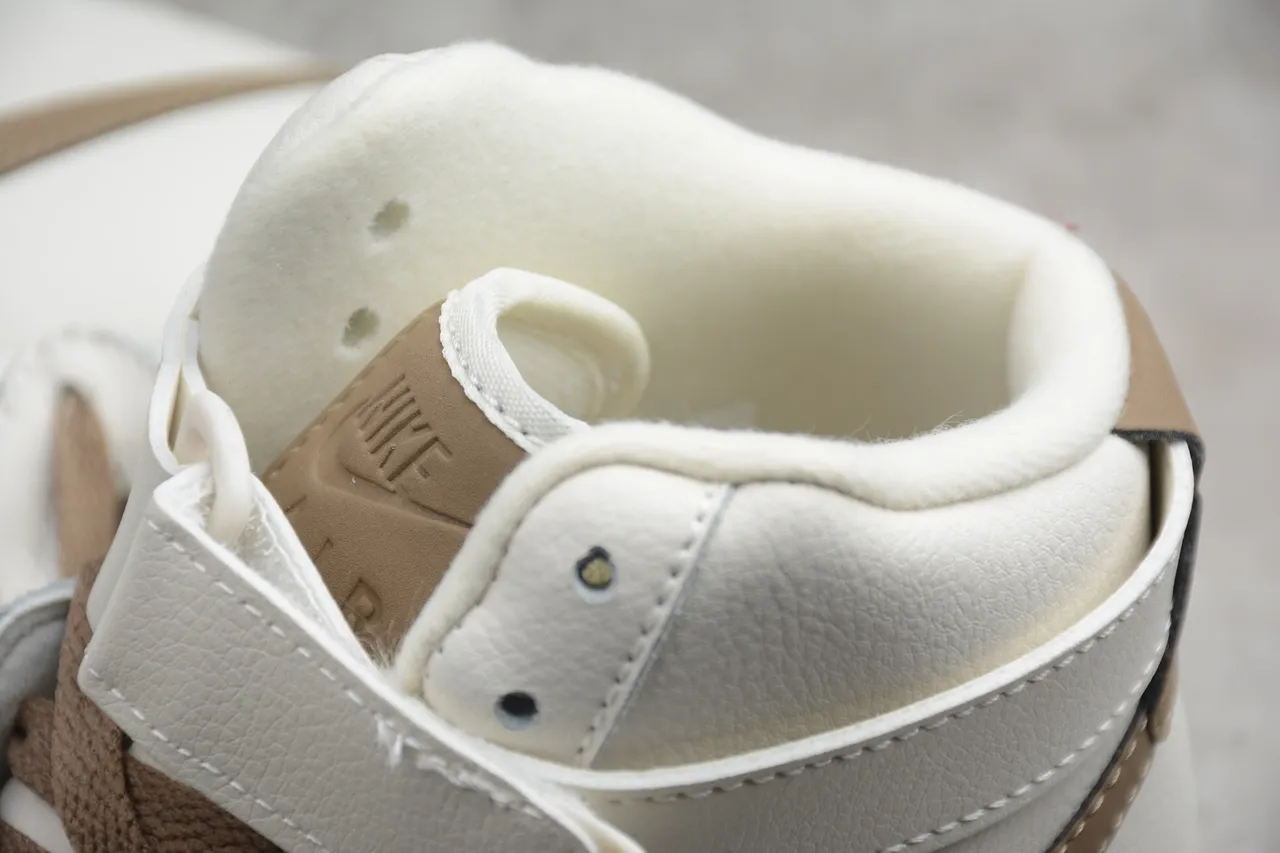 Nike Beige Brown High-Top Leather Upper Lifestyle Sneakers 13