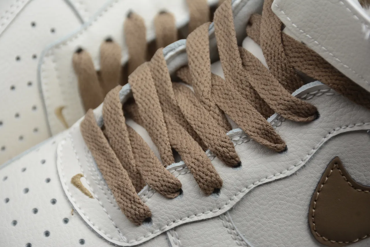 Nike Beige Brown High-Top Leather Upper Lifestyle Sneakers 14
