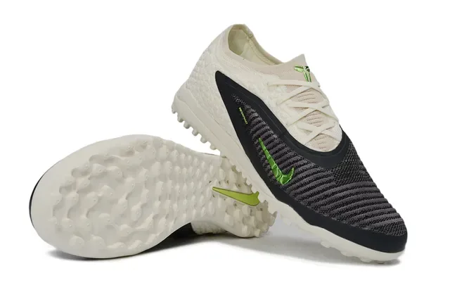 Nike Beige Green Knit Upper Textured Off-White Base Turf Soccer Shoes 3
