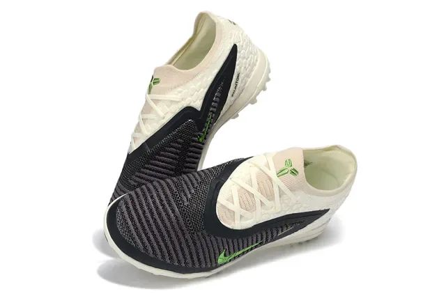 Nike Beige Green Knit Upper Textured Off-White Base Turf Soccer Shoes 6
