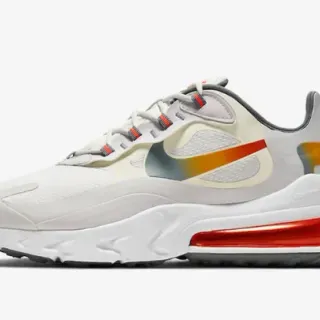 Nike Beige Orange Layered Mesh And Synthetic Upper Oversized Visible Air Cushioning Unit Lifestyle Sneakers