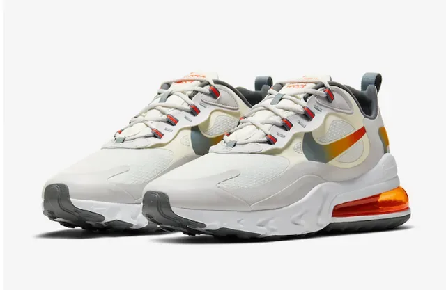 نايك بيج أورانج سنيكرز لايف ستايل أعلى شبكي وصناعي في طبقات أوفرسايز مرئي Air Cushioning وحدة 5
