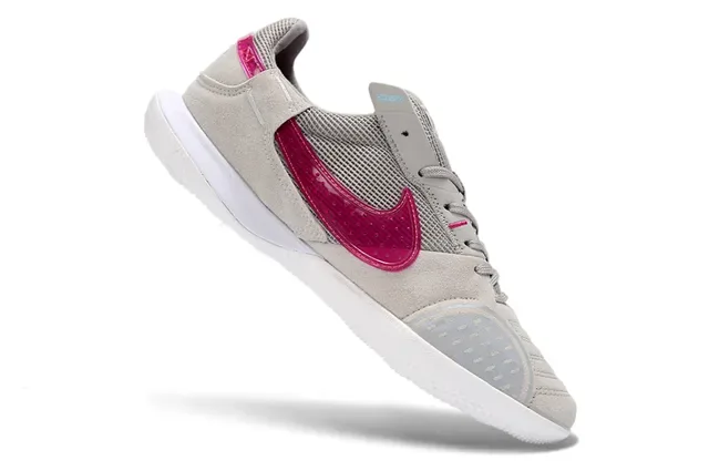 Nike Beige Pink Low-Top Suede And Mesh Upper Indoor Soccer Shoes 2