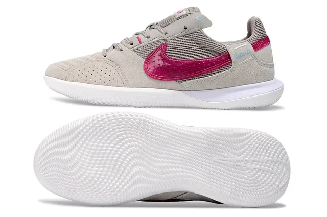 Nike Beige Pink Low-Top Suede And Mesh Upper Indoor Soccer Shoes 6