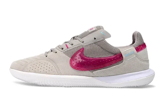 Nike Beige Pink Low-Top Suede And Mesh Upper Indoor Soccer Shoes 7