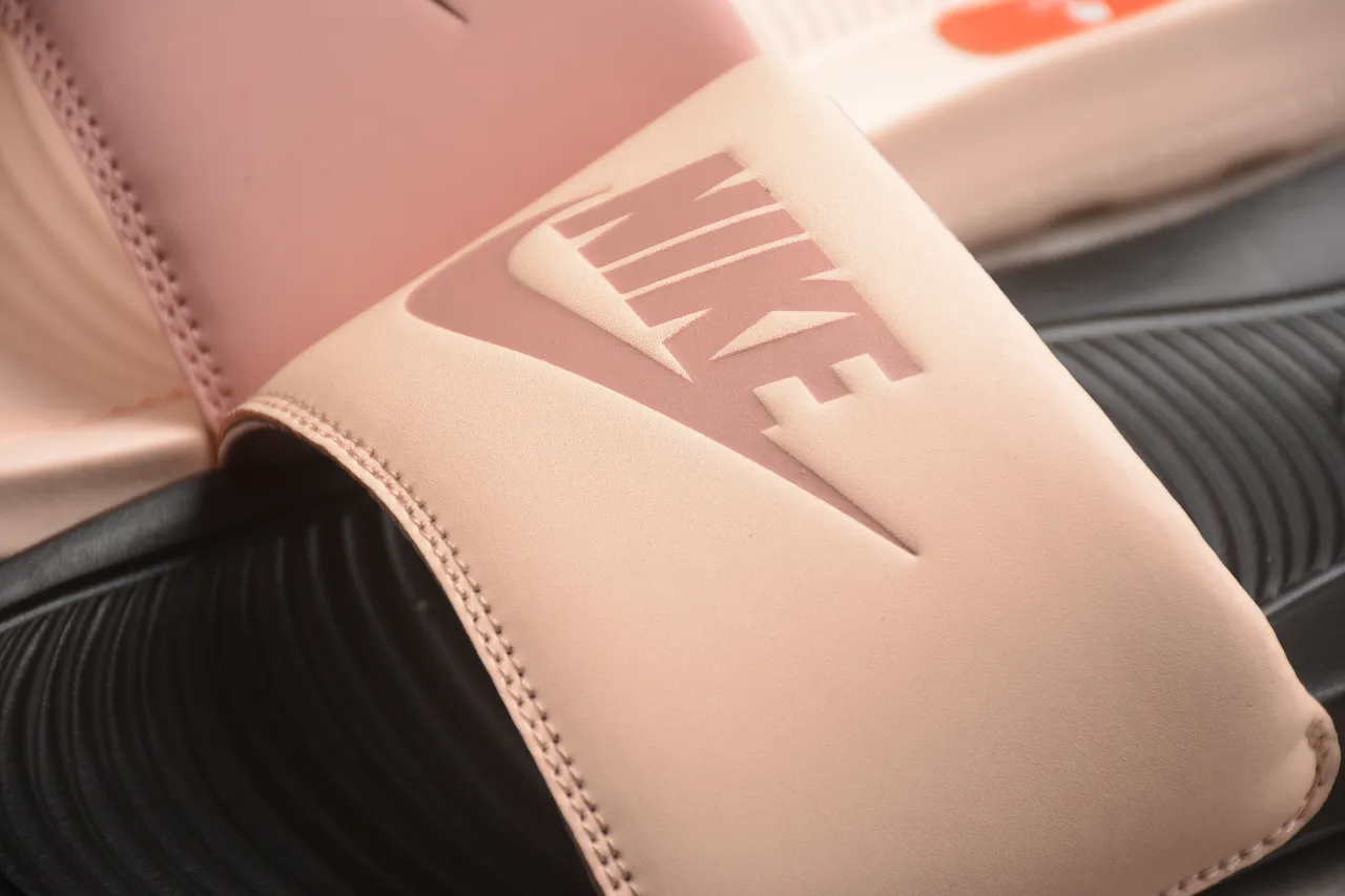 Nike Benassi Pink Beige Single-Strap Slide Molded Footbed Slippers 6