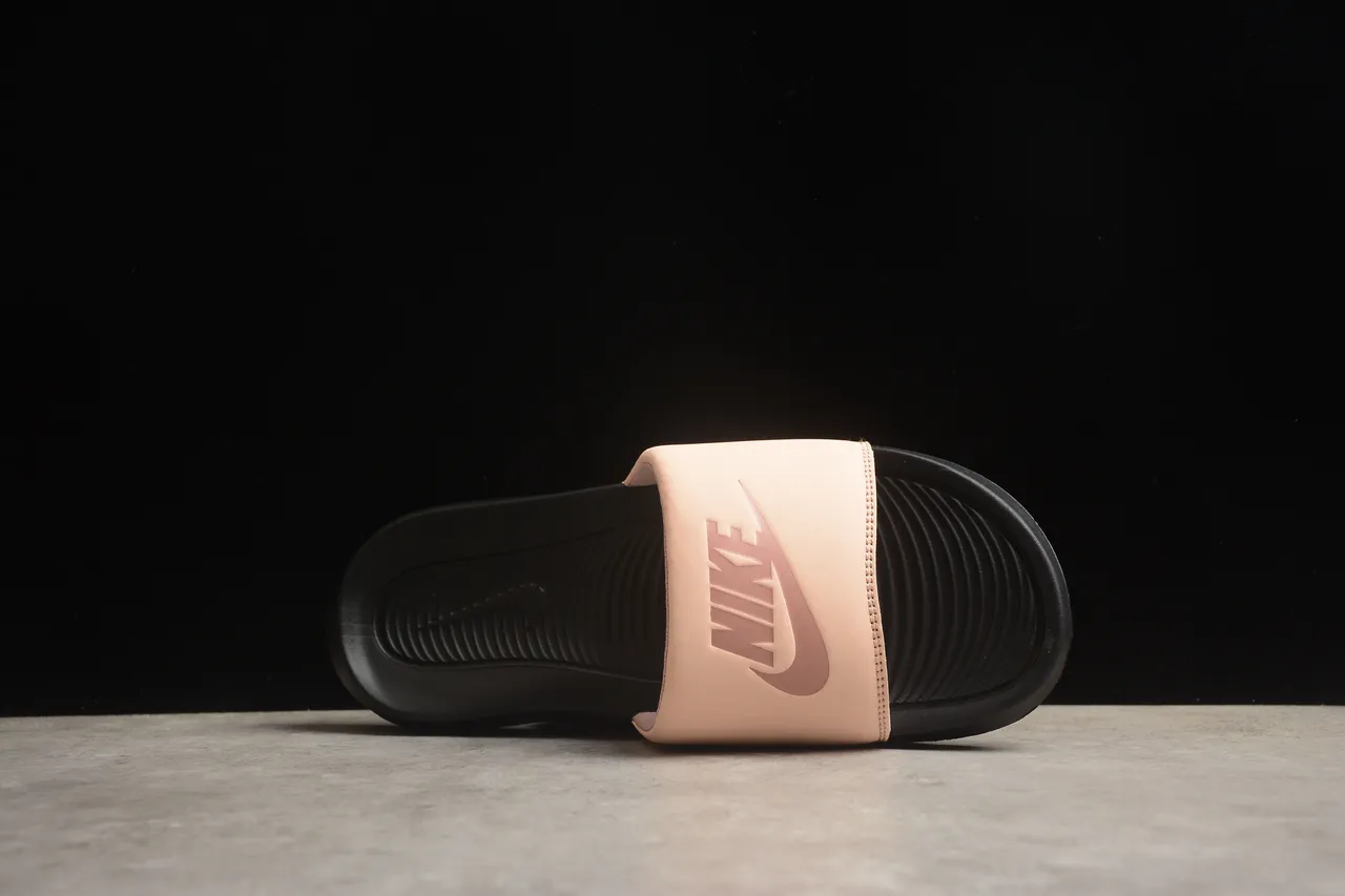 Nike Benassi Pink Beige Single-Strap Slide Molded Footbed Slippers 10