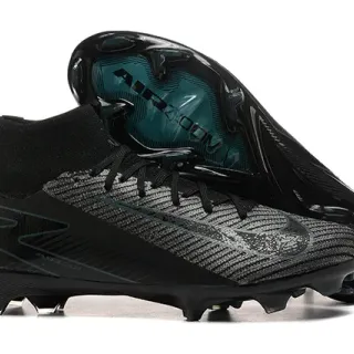 Nike Black Blue High-Cut Sock-Fit Collar Textured Knit Upper Firm-Ground Soccer Shoes