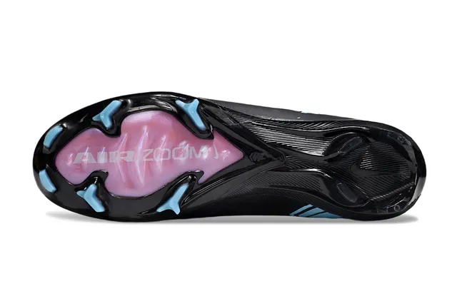 Nike Black Blue Low-Cut Sock-Fit Upper Textured Flyknit Construction Firm-Ground Soccer Shoes 5