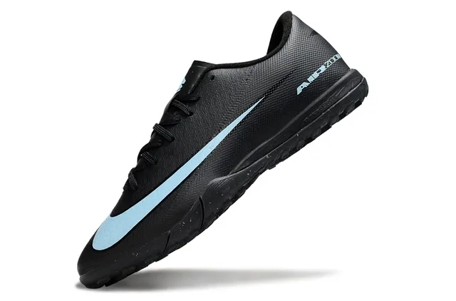Nike Negro Azul Bajo Corte Superior Sintético Ligero Swoosh Acento Turf Zapatos de Fútbol 3