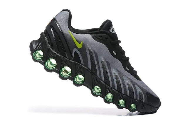 Nike Black Gray Lime Green Spherical Cushion Running Shoes 7