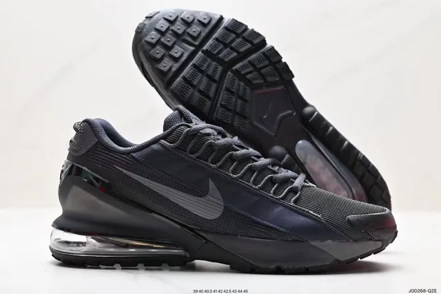 Nike Black Gray Monochromatic Mesh And Synthetic Overlay Upper Lifestyle Sneakers 3