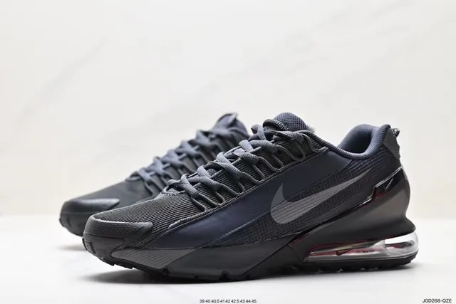 Nike Black Gray Monochromatic Mesh And Synthetic Overlay Upper Lifestyle Sneakers 4