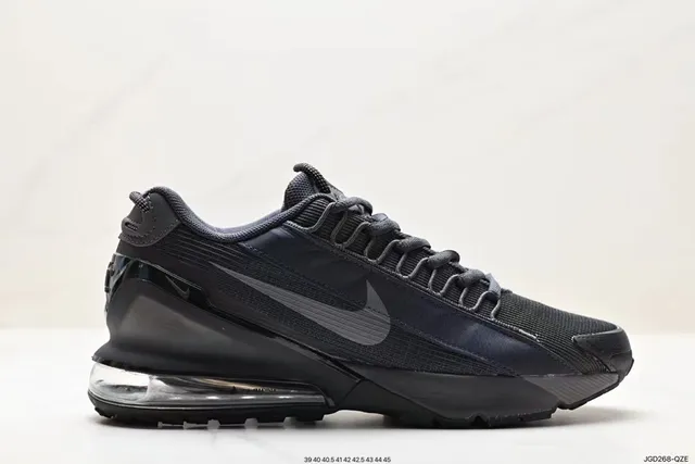 Nike Black Gray Monochromatic Mesh And Synthetic Overlay Upper Lifestyle Sneakers 9