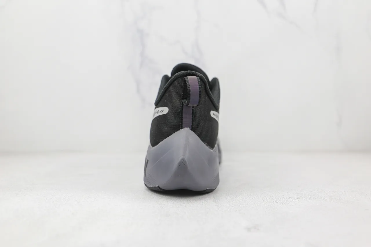 Nike Black Gray Striped Mesh Upper Embossed RUN Midsole Running Shoes 2