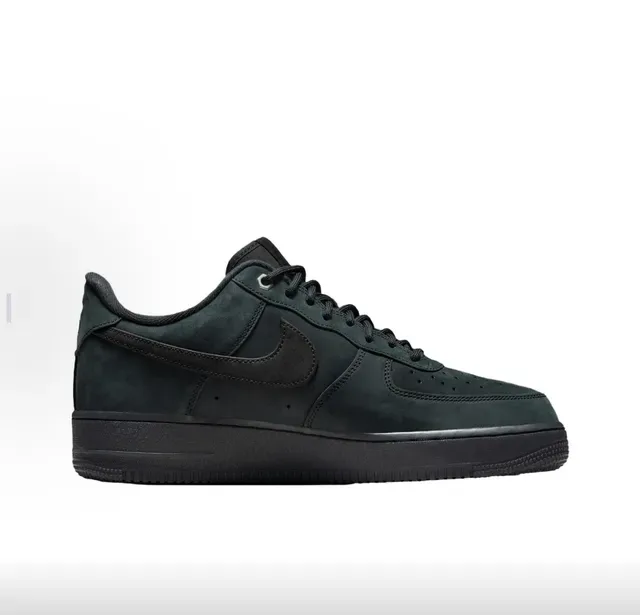 Nike Black Green Suede Upper Monochromatic Lifestyle Sneakers 4
