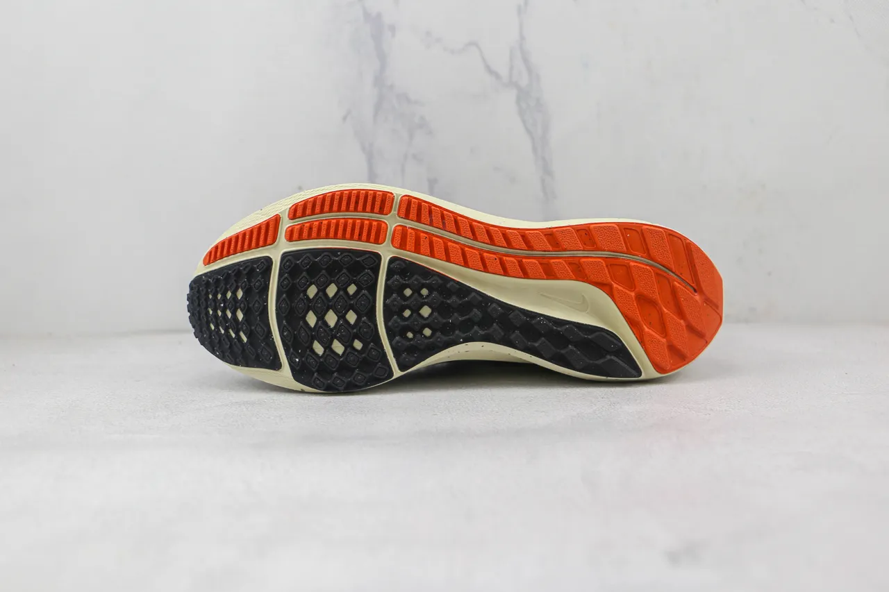 Nike Black Orange Engineered Mesh Upper Speckled Midsole Running Shoes 8
