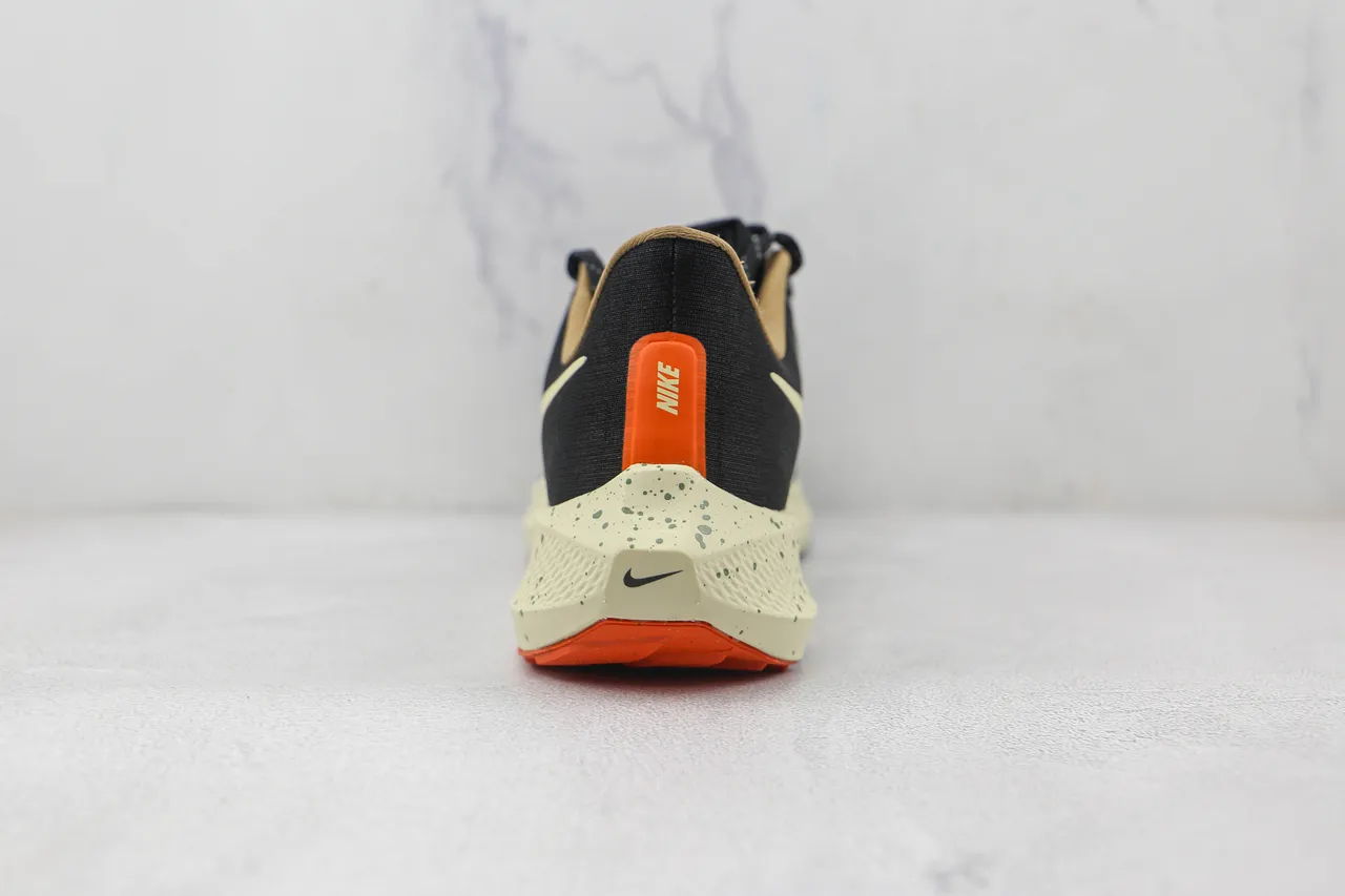 Nike Black Orange Engineered Mesh Upper Speckled Midsole Running Shoes 9