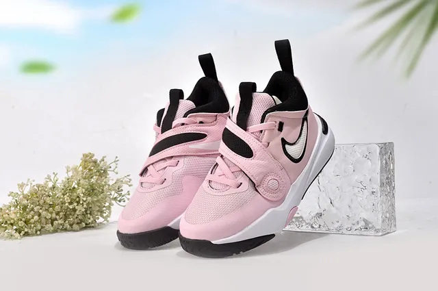 Nike Black Pink Low-Top Dual-Strap Closure Basketball Shoes 12