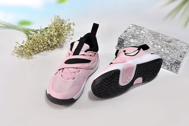 Nike Black Pink Low-Top Dual-Strap Closure Basketball Shoes 15
