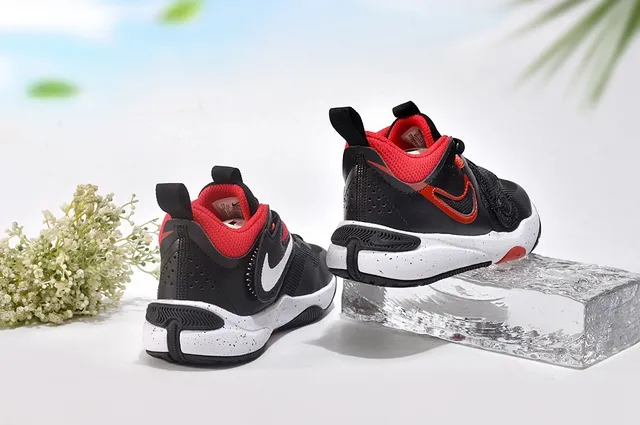 Nike Black Pink Low-Top Dual-Strap Closure Basketball Shoes 19